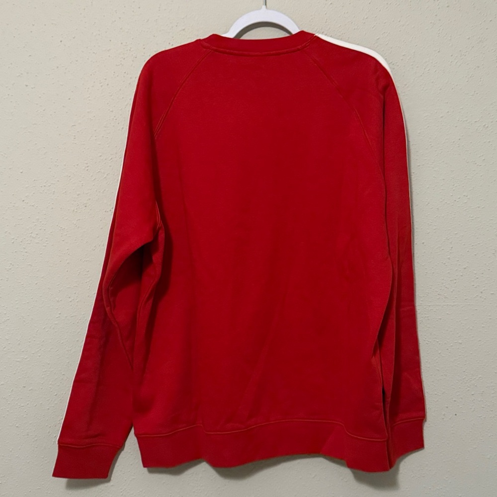 Adidas 3 Stripes Crewneck pullover sweater Mens XL Red New - Picture 5 of 5